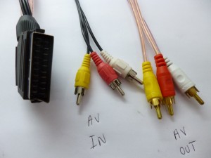 Modified Scart to RCA stereo cable for both the Right and Left channels