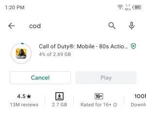 Installing Call of Duty Android game on the Tecno Camon 17 pro