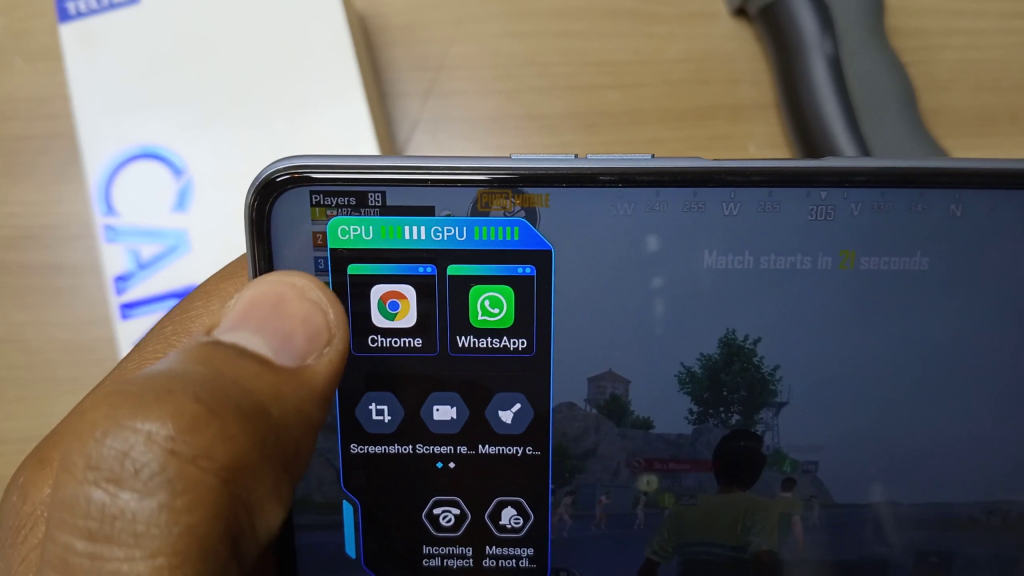 Game Smart Panel in the Tecno Camon 17 Pro