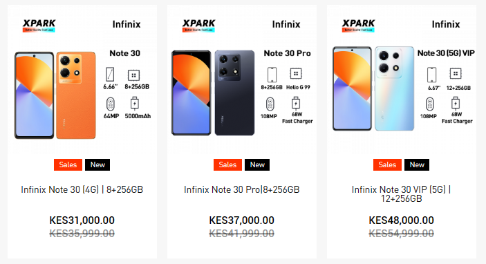 Infinix NOTE 30 Series Specs and Price Comparison